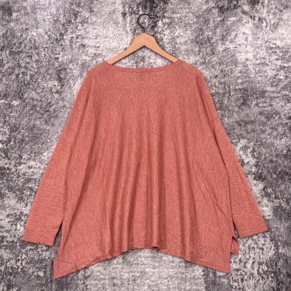 Eileen Fisher Sweater Large Womens Merino Wool Alpaca Fine Knit Tunic Dusty Pink - Picture 3 of 8